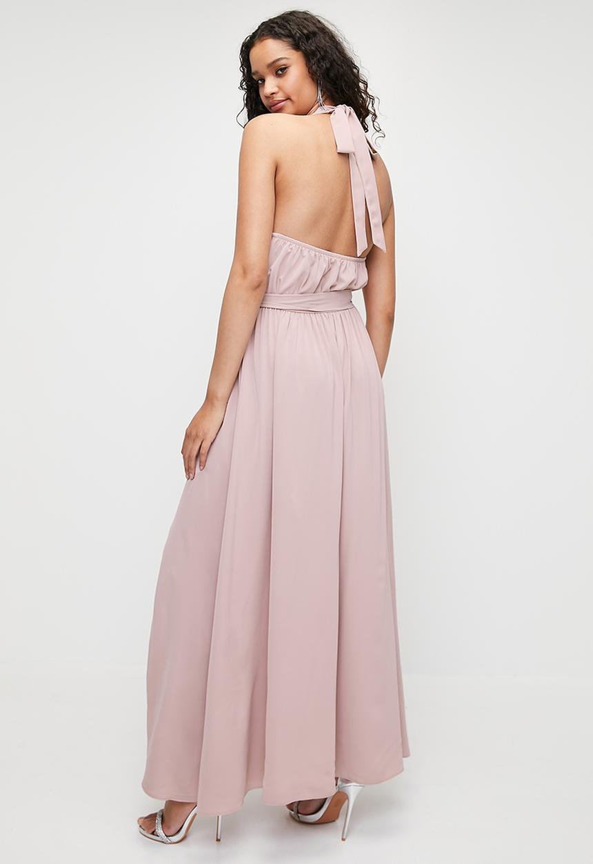 MILLA - Soft waisted halter maxi dress - violet