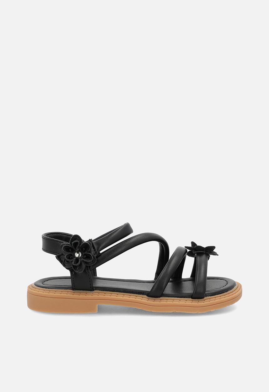Pop Candy - Floral strappy sandal-black
