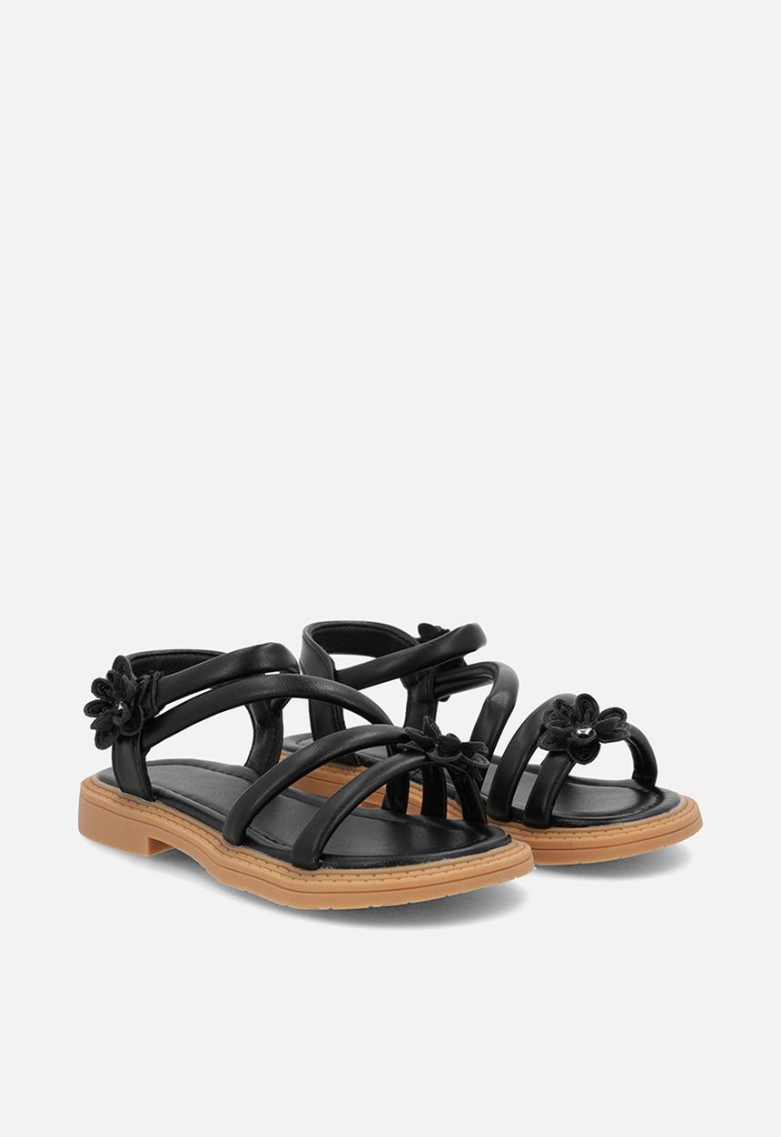 Pop Candy - Floral strappy sandal-black