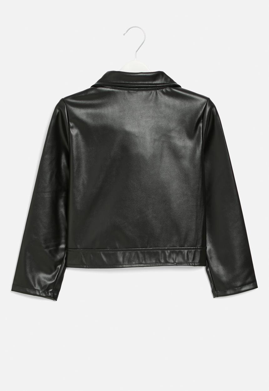 Pop Candy - Faux leather biker jacket - black