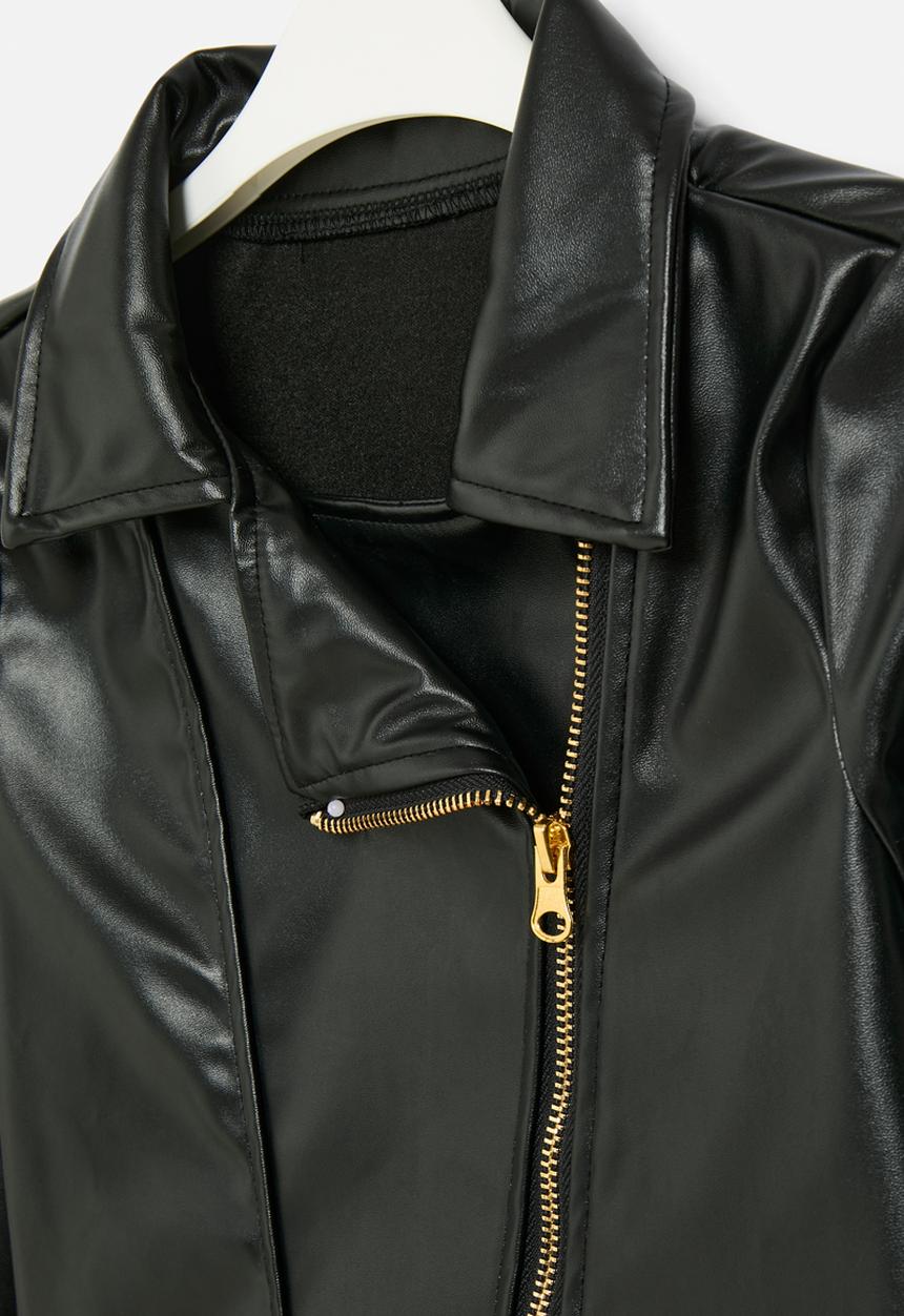 Pop Candy - Faux leather biker jacket - black