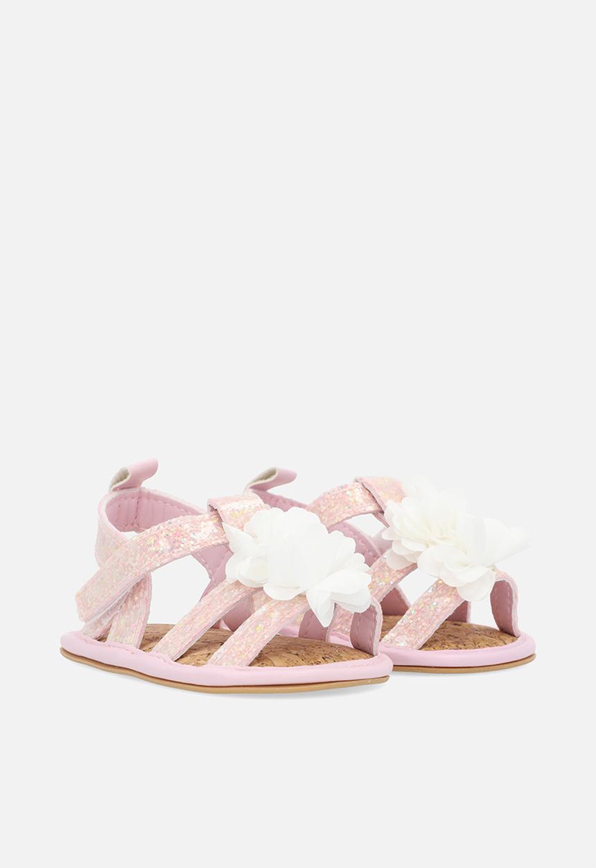 Pop Candy - Metallic floral sandals - pink