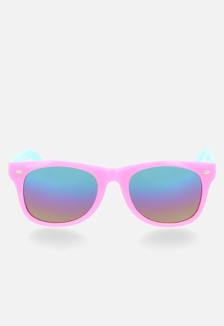 Pop Candy - Colour block wayfarers - pink & blue