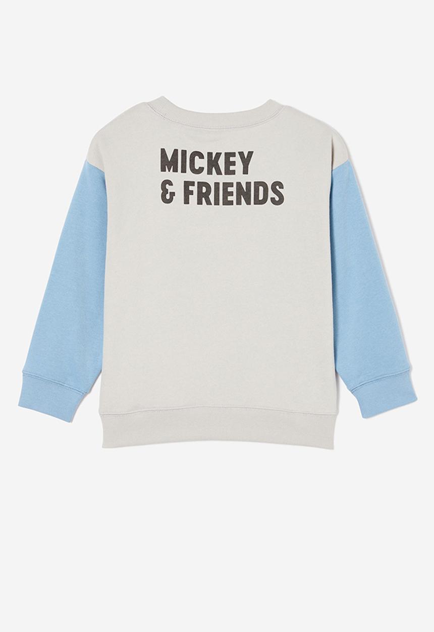 Cotton On - License felix fleece crew neck - lcn dis winter grey & dusty blue/mickey bff