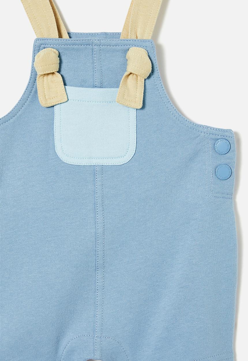 Cotton On - Kennedy fleece shortall - dusty blue/colourblock
