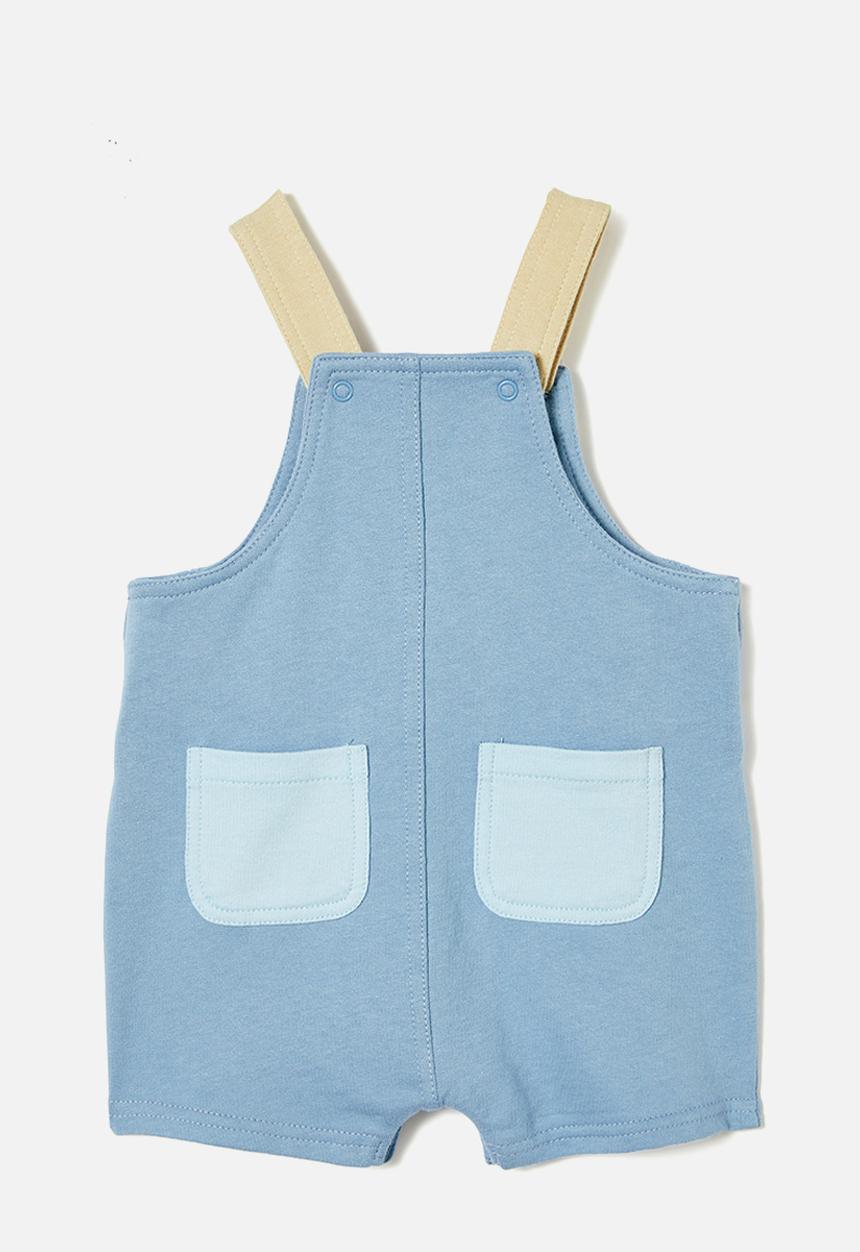 Cotton On - Kennedy fleece shortall - dusty blue/colourblock