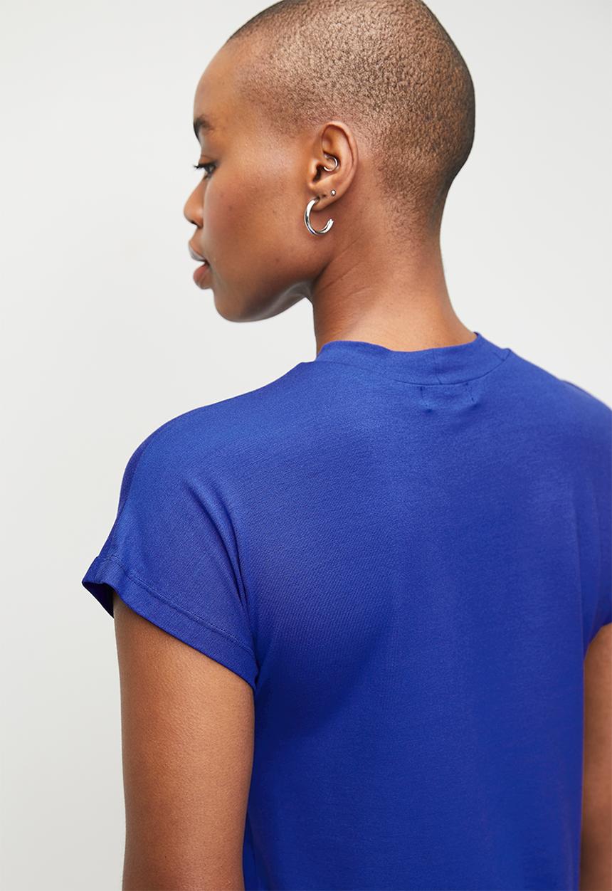 edit - High neck v/l easy T-shirt  - royal blue