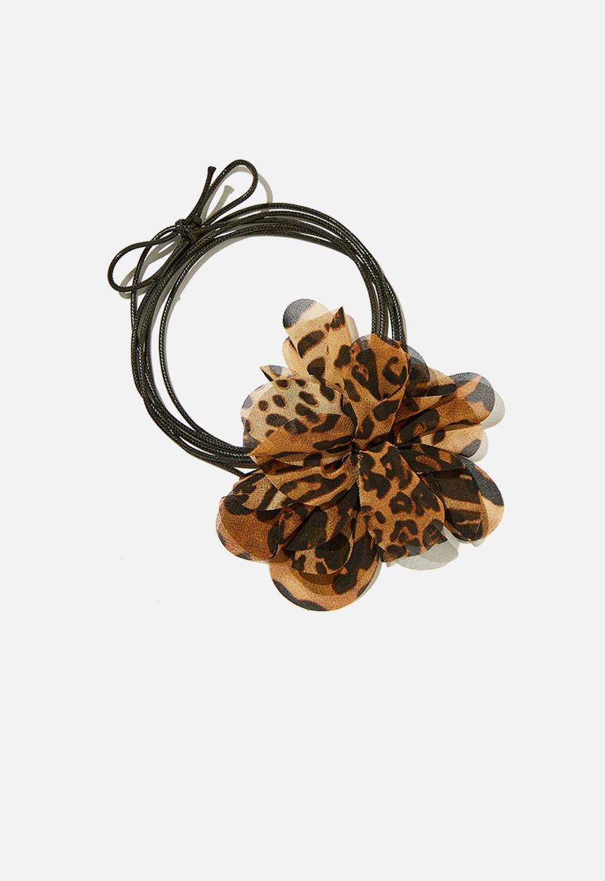 Rubi - Choker necklace-leopard print rose
