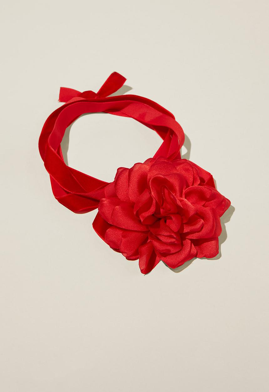 Rubi - Choker necklace-velvet red rose