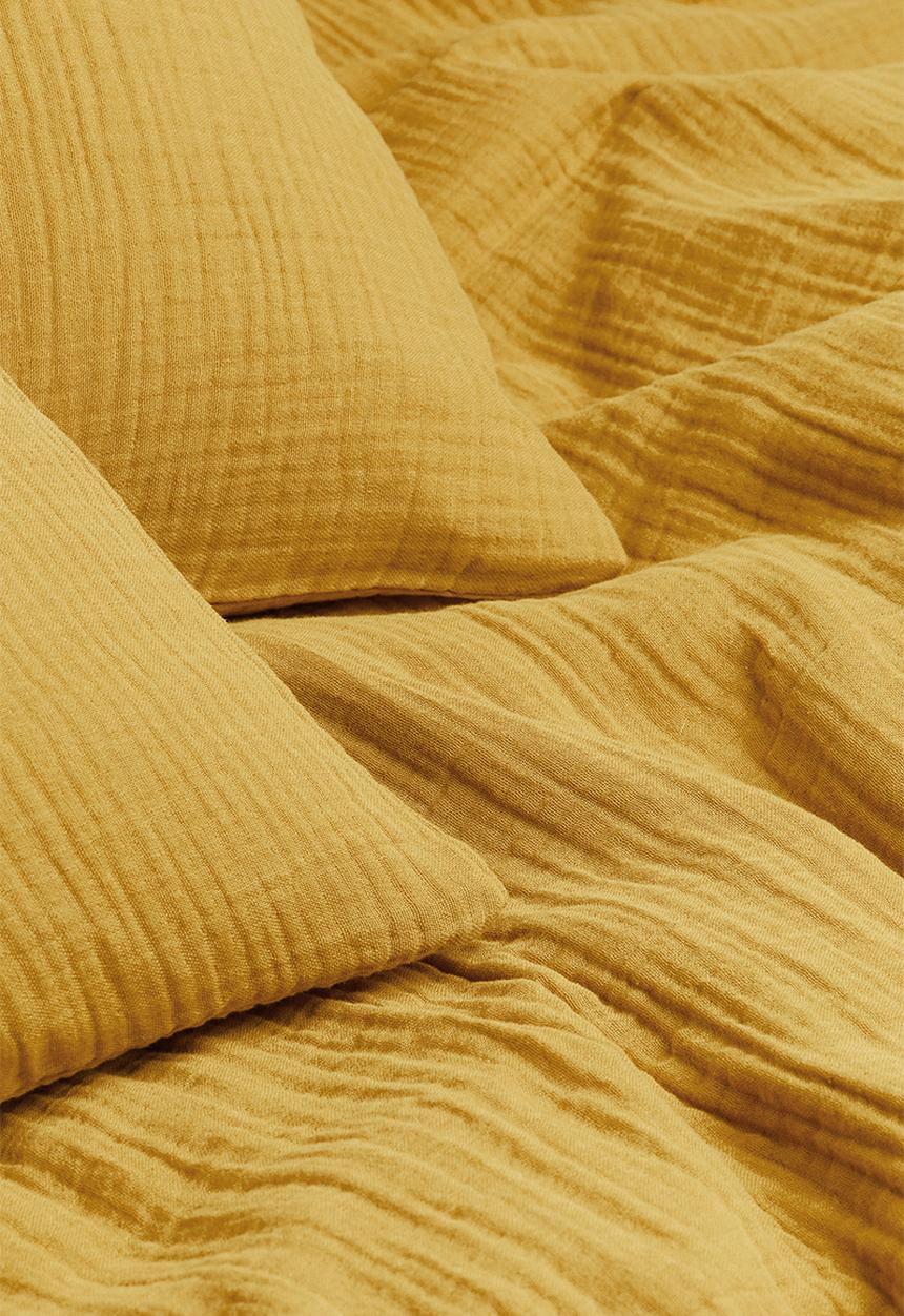 H&M - Muslin double/king duvet cover set - mustard