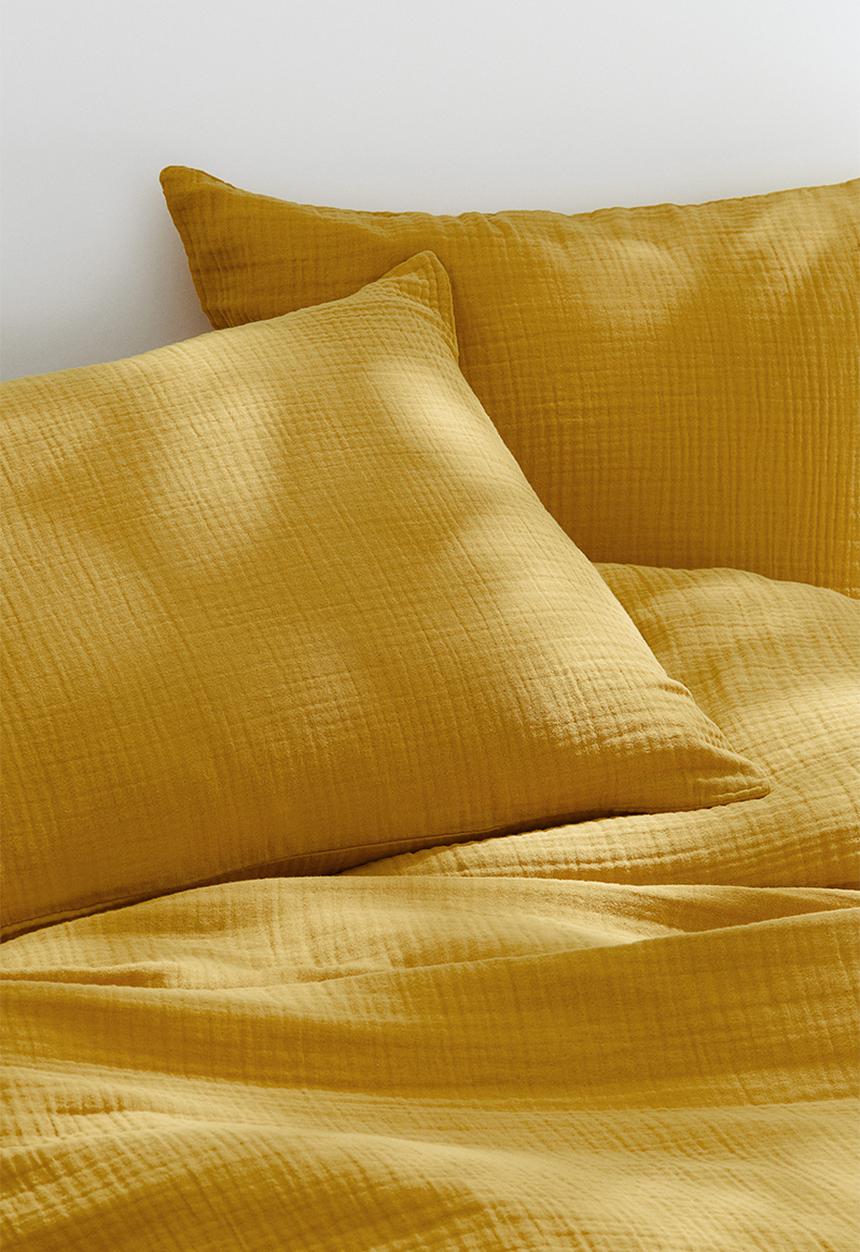 H&M - Muslin double/king duvet cover set - mustard
