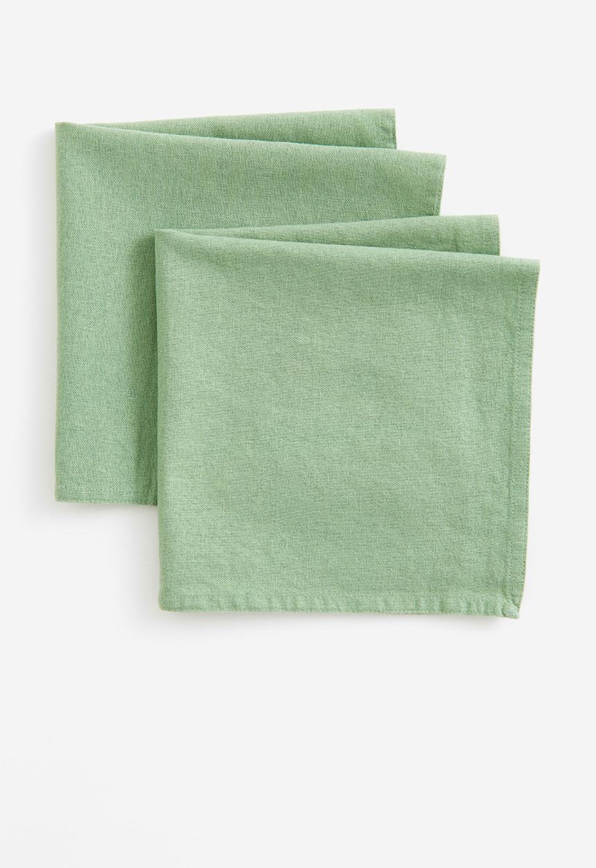 H&M - 2-Pack linen-blend napkins - green