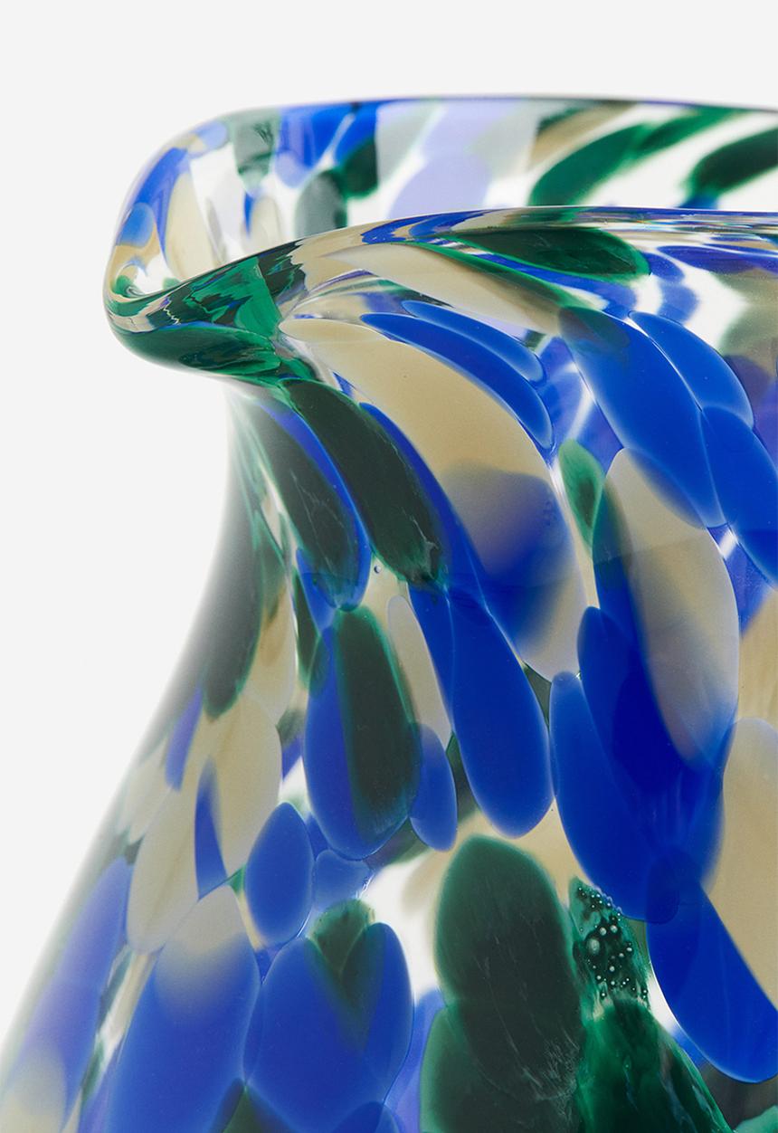 H&M - Patterned glass jug - green patterned