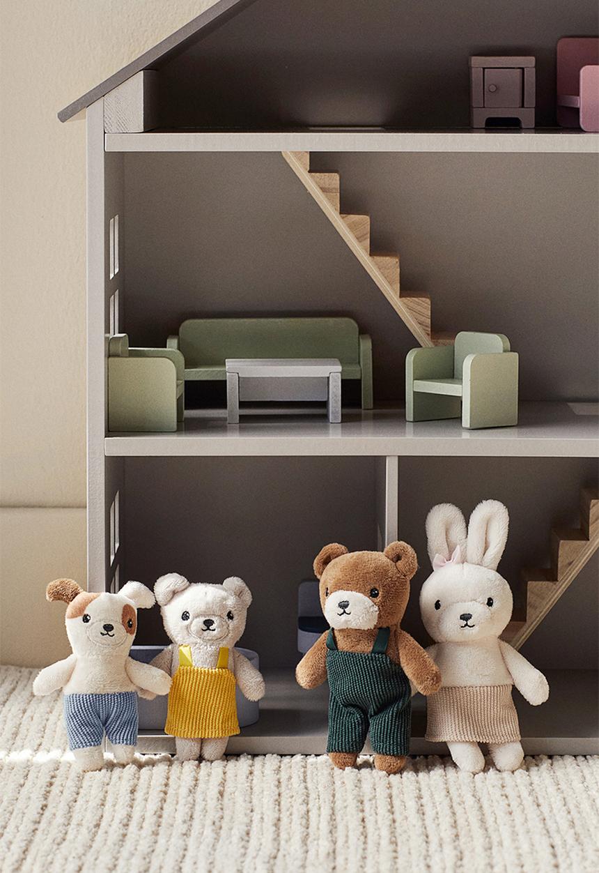 H&M - 4-Piece soft toy set - white animals