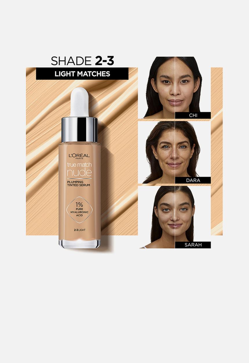 L'Oreal Paris - True Match Plumping Tinted Serum - 2-3 Light