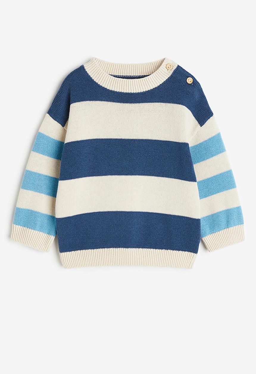 H&M - Knitted jumper - blue striped 