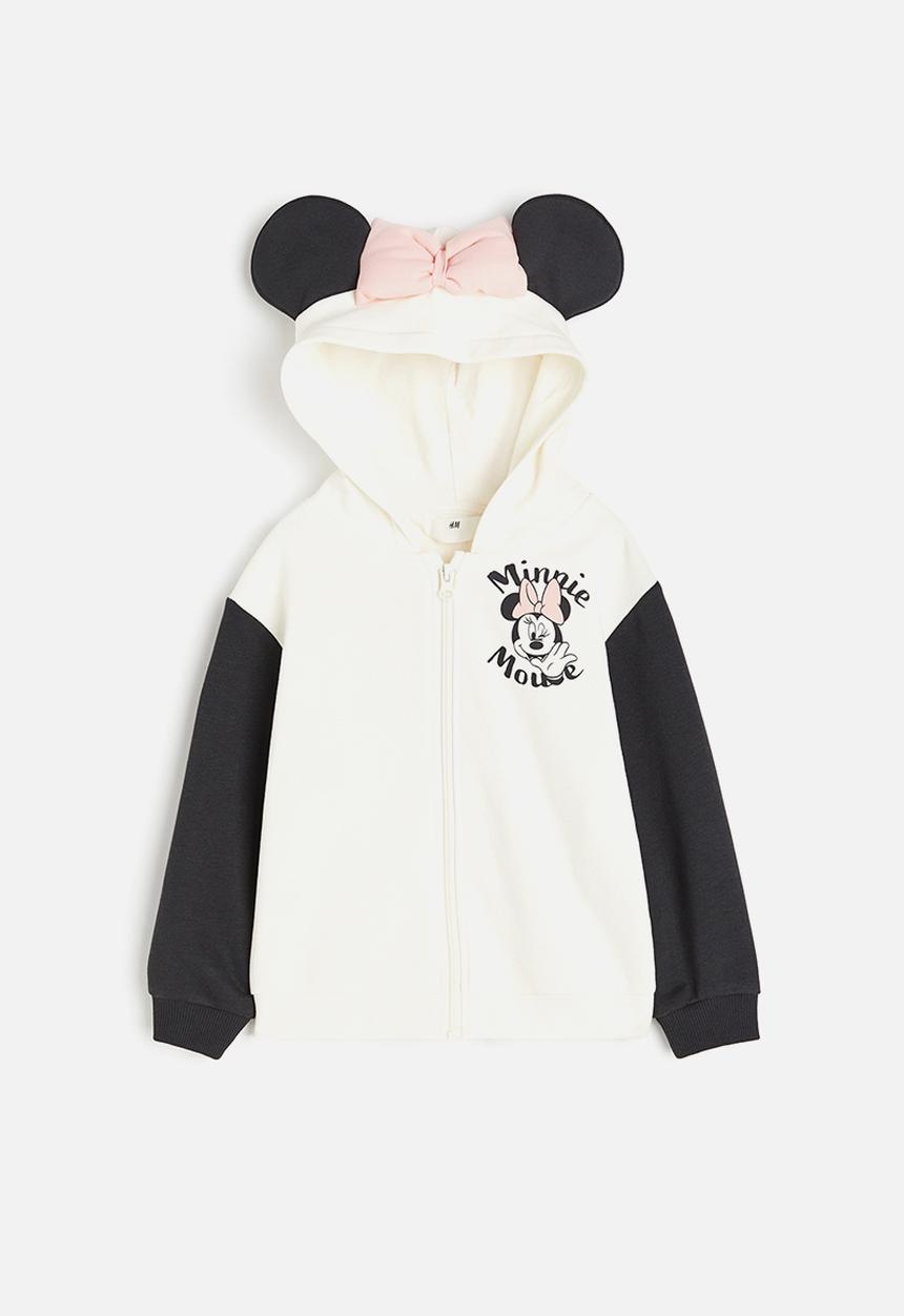 H&M - Printed zip-through hoodie - white minnie mouse