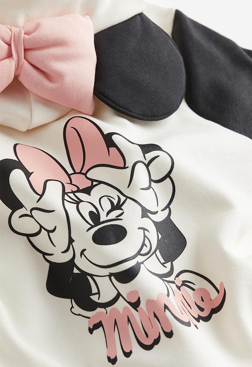 H&M - Printed zip-through hoodie - white minnie mouse