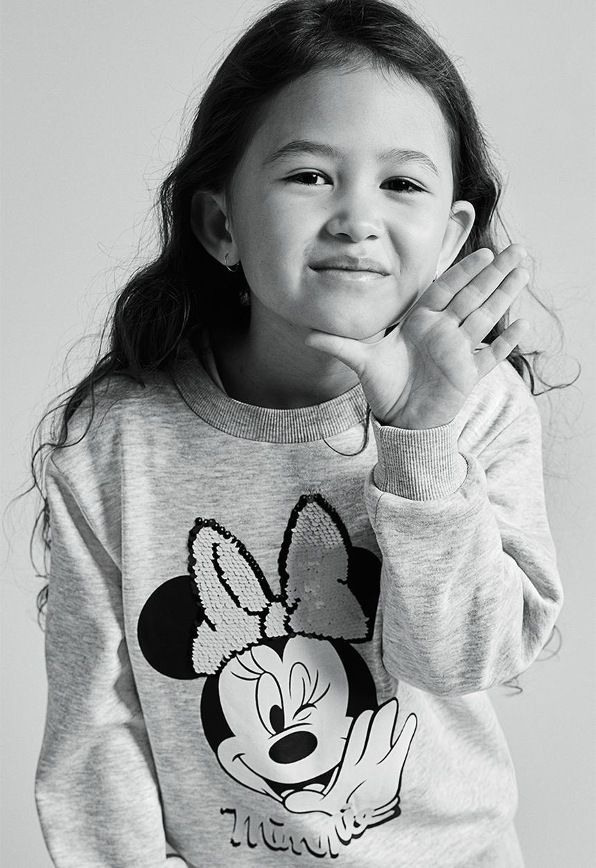 H&M - Printed sweatshirt - light grey marl minnie mouse 