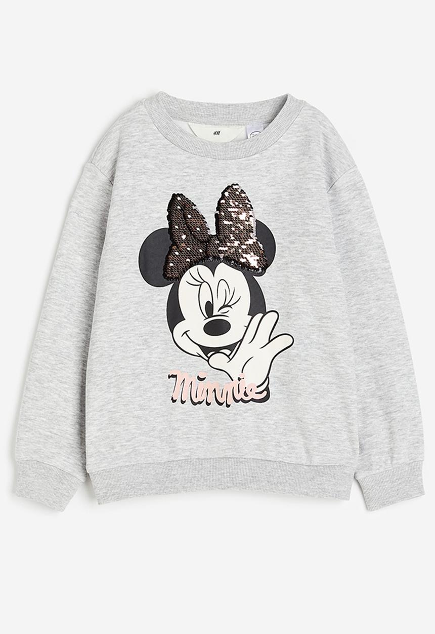 H&M - Printed sweatshirt - light grey marl minnie mouse 