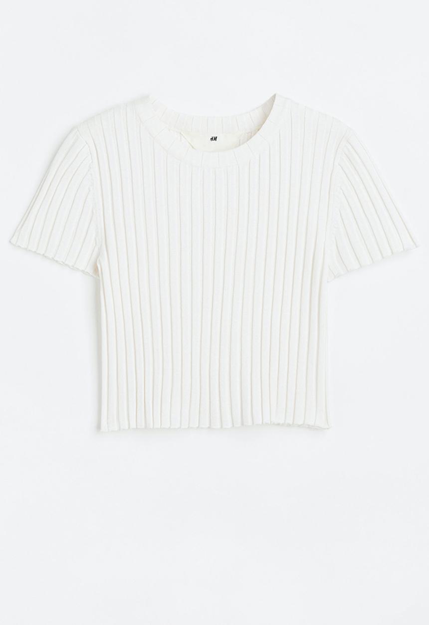 H&M - Rib-knit top - white