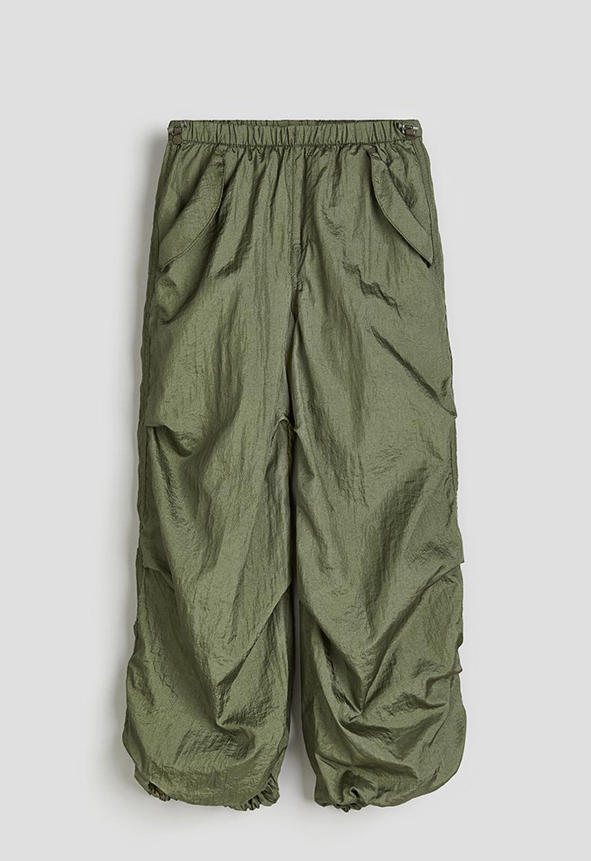 H&M - Parachute trousers - dark khaki green