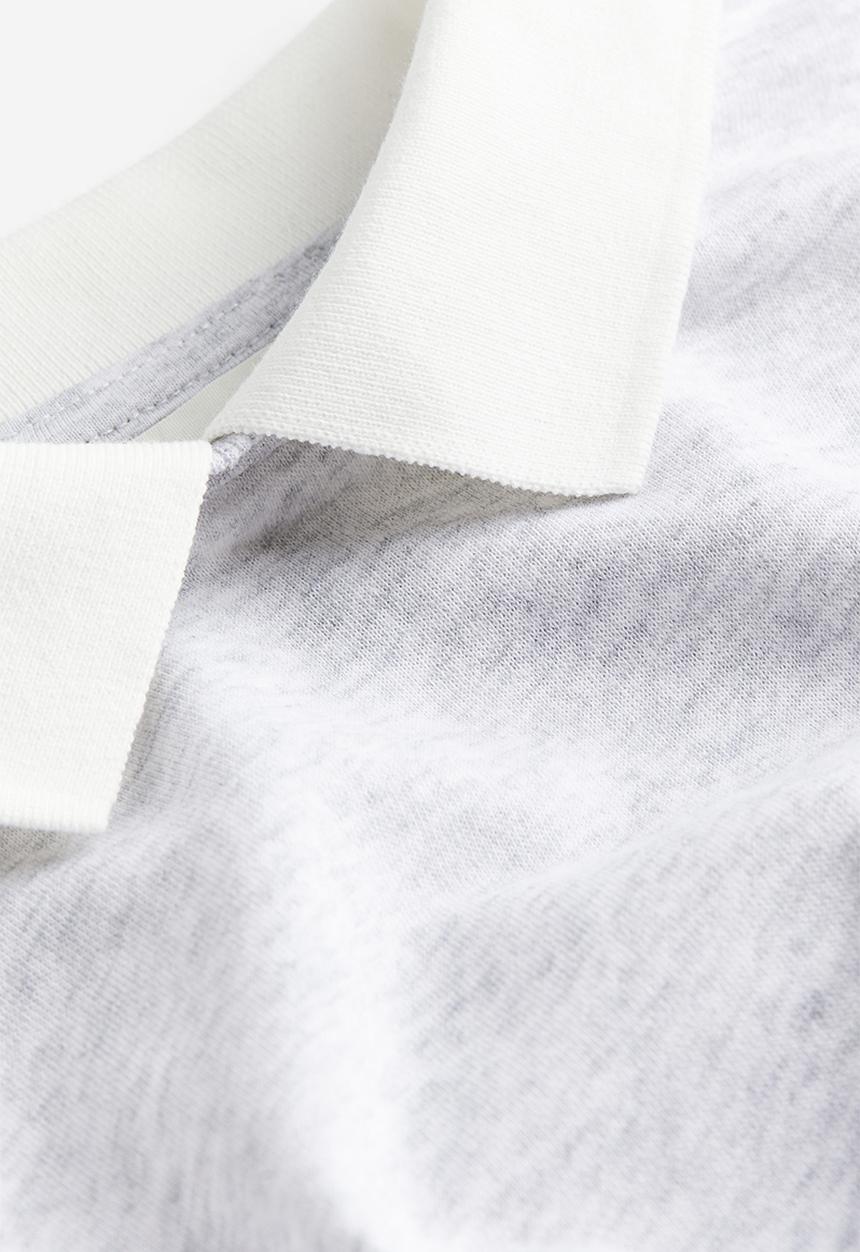 H&M - Collared sweatshirt - light grey marl