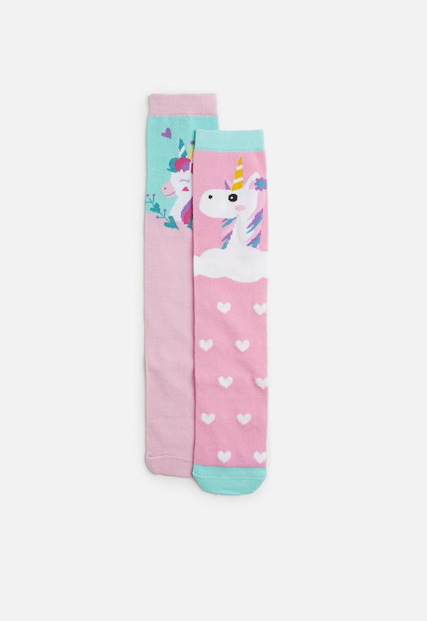 Pop Candy - Printed knee length socks-pink