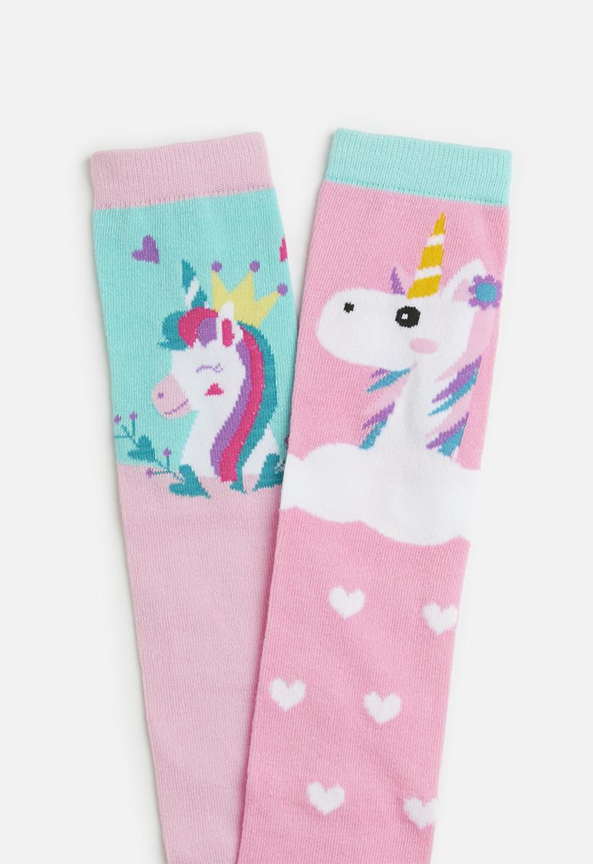 Pop Candy - Printed knee length socks-pink