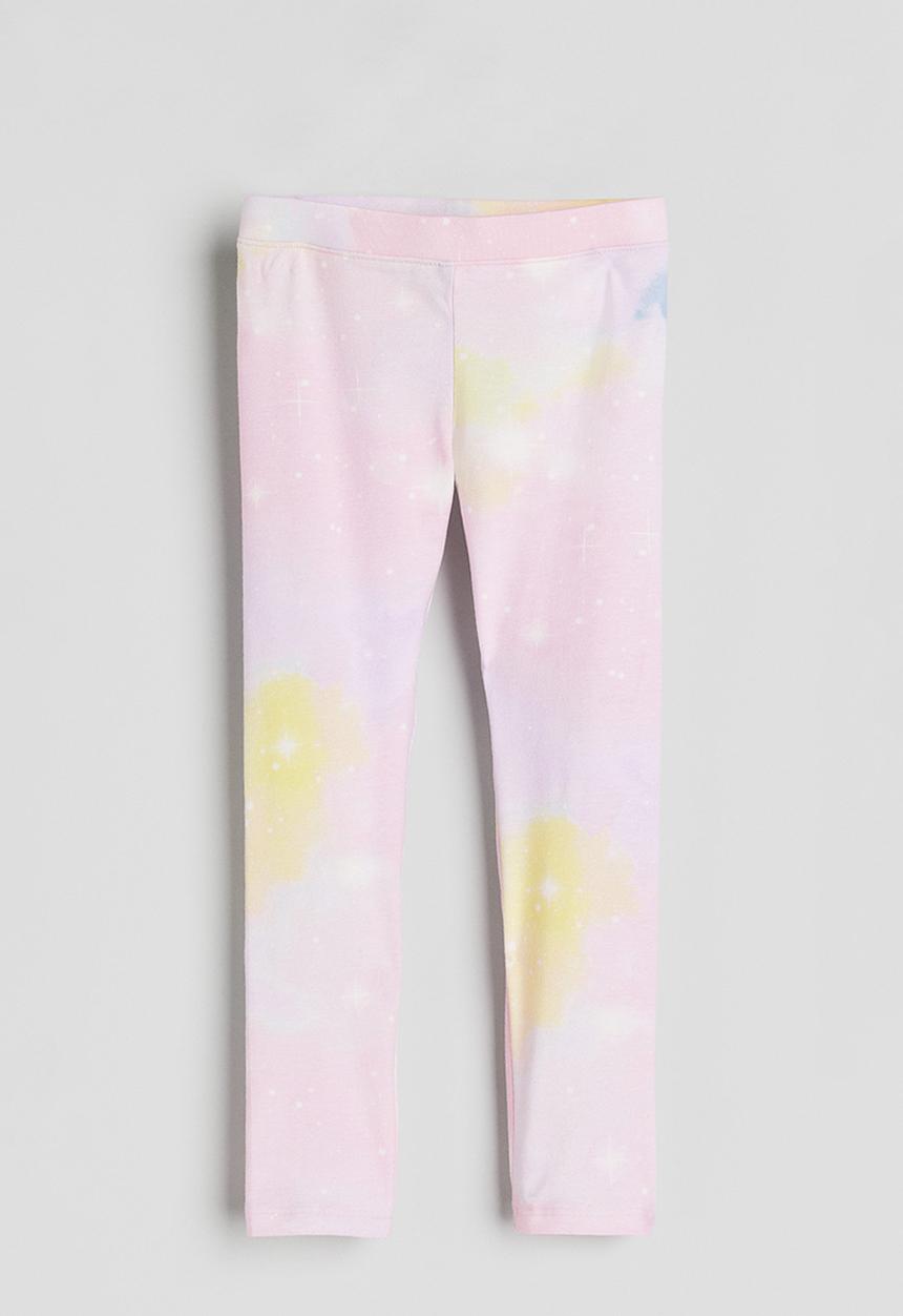H&M - Printed jersey leggings - light pink patterned