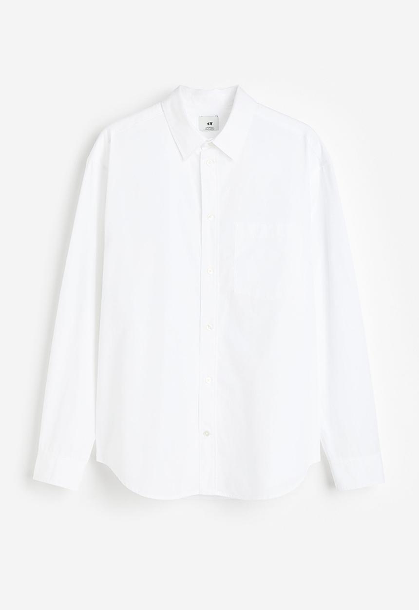 H&M - Loose fit poplin shirt - white