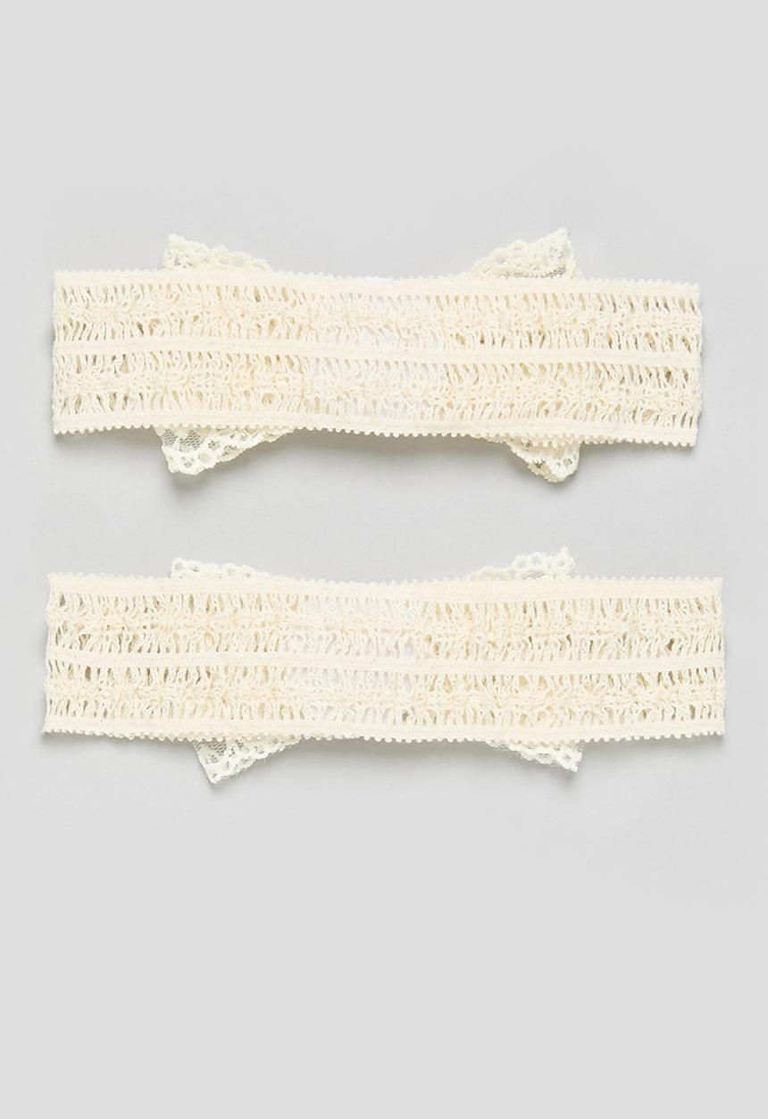 Pop Candy - 2 Pack bowknot hair band set-beige