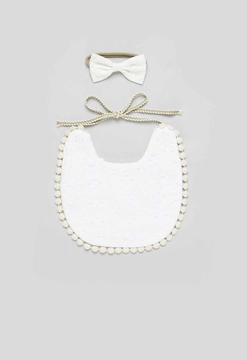 Pop Candy - Bib and hair band set-white
