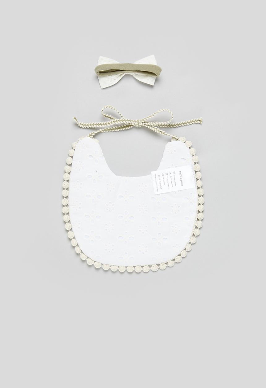 Pop Candy - Bib and hair band set-white