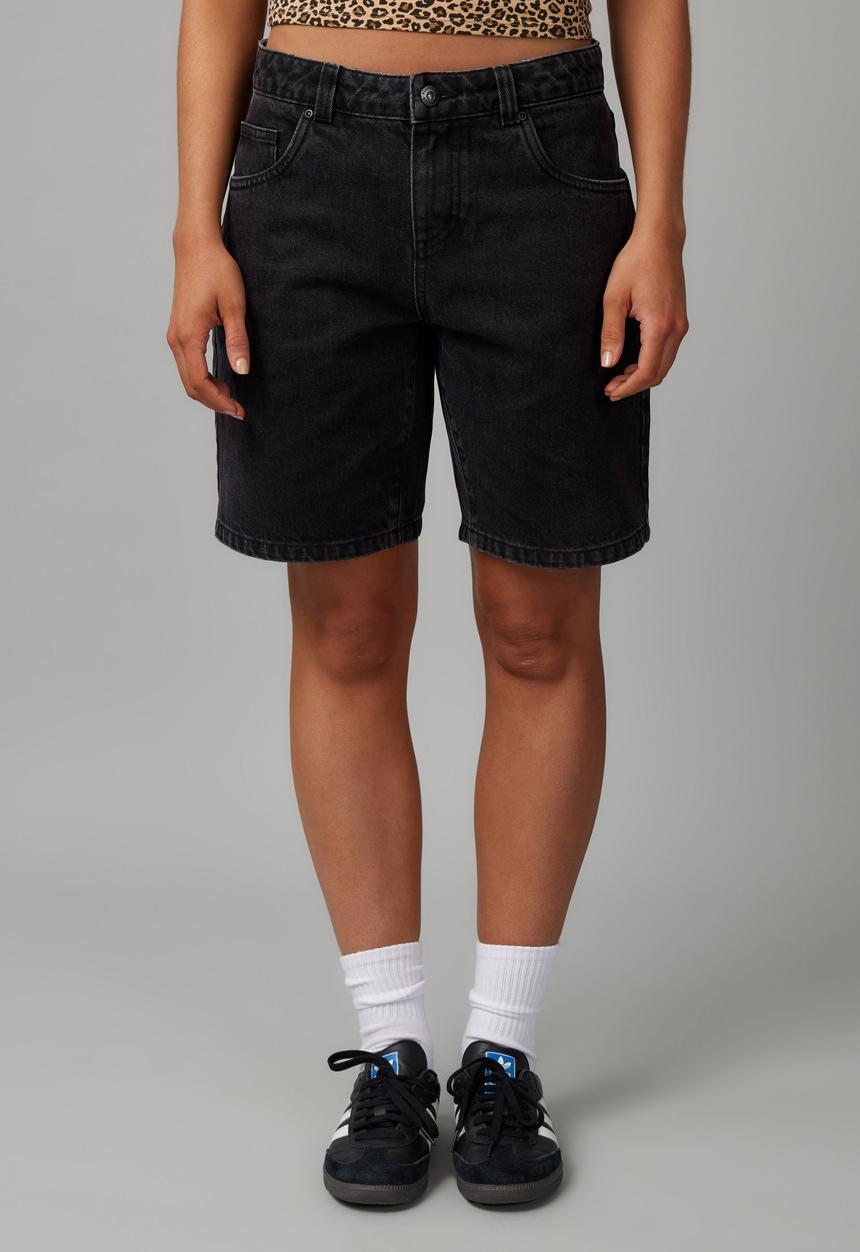 Factorie - Baggy Denim Short - Washed Black