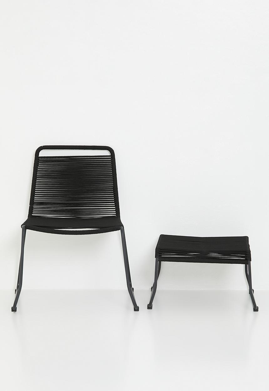 Sixth Floor - Relax chair with footrest - Black