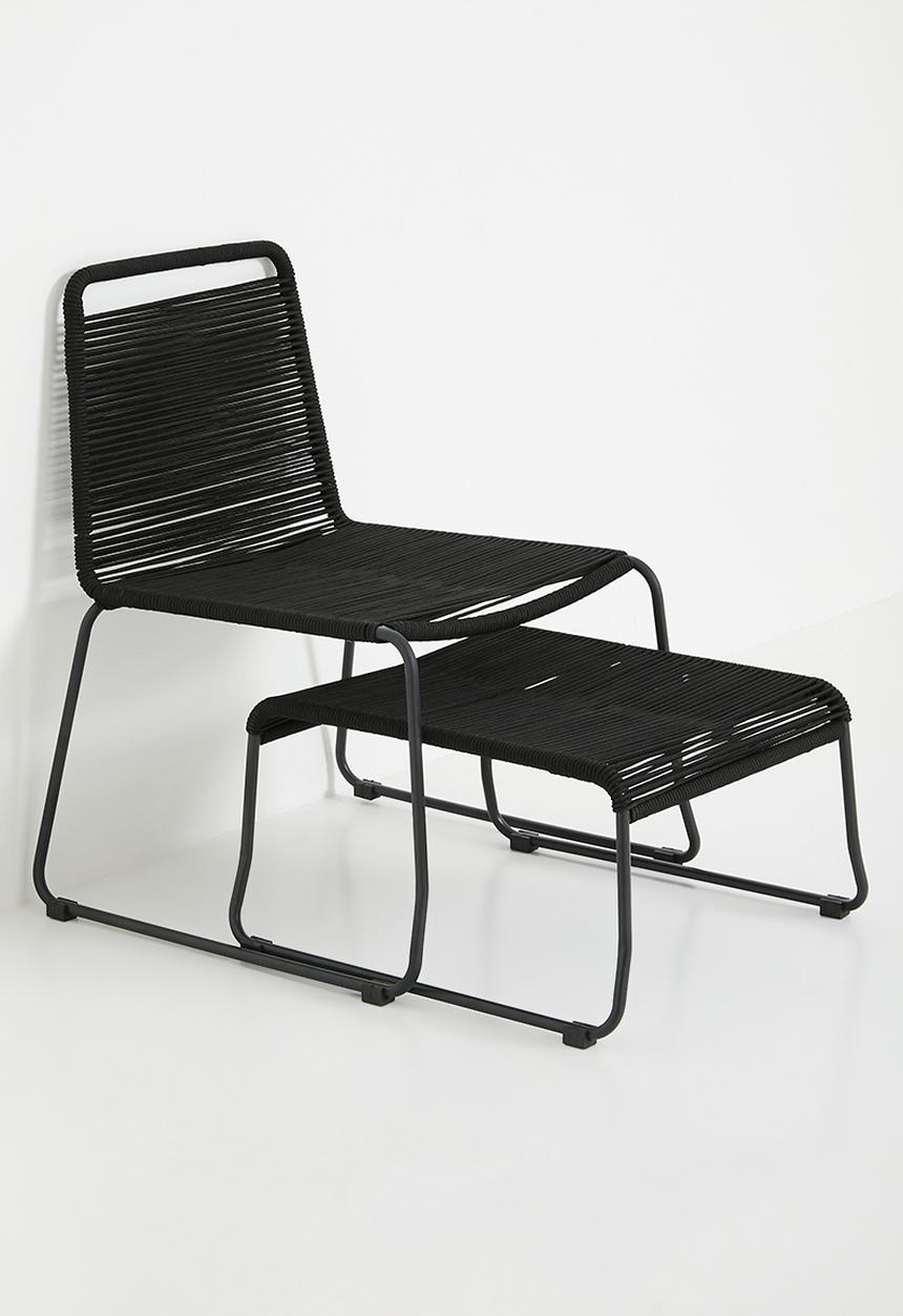 Sixth Floor - Relax chair with footrest - Black