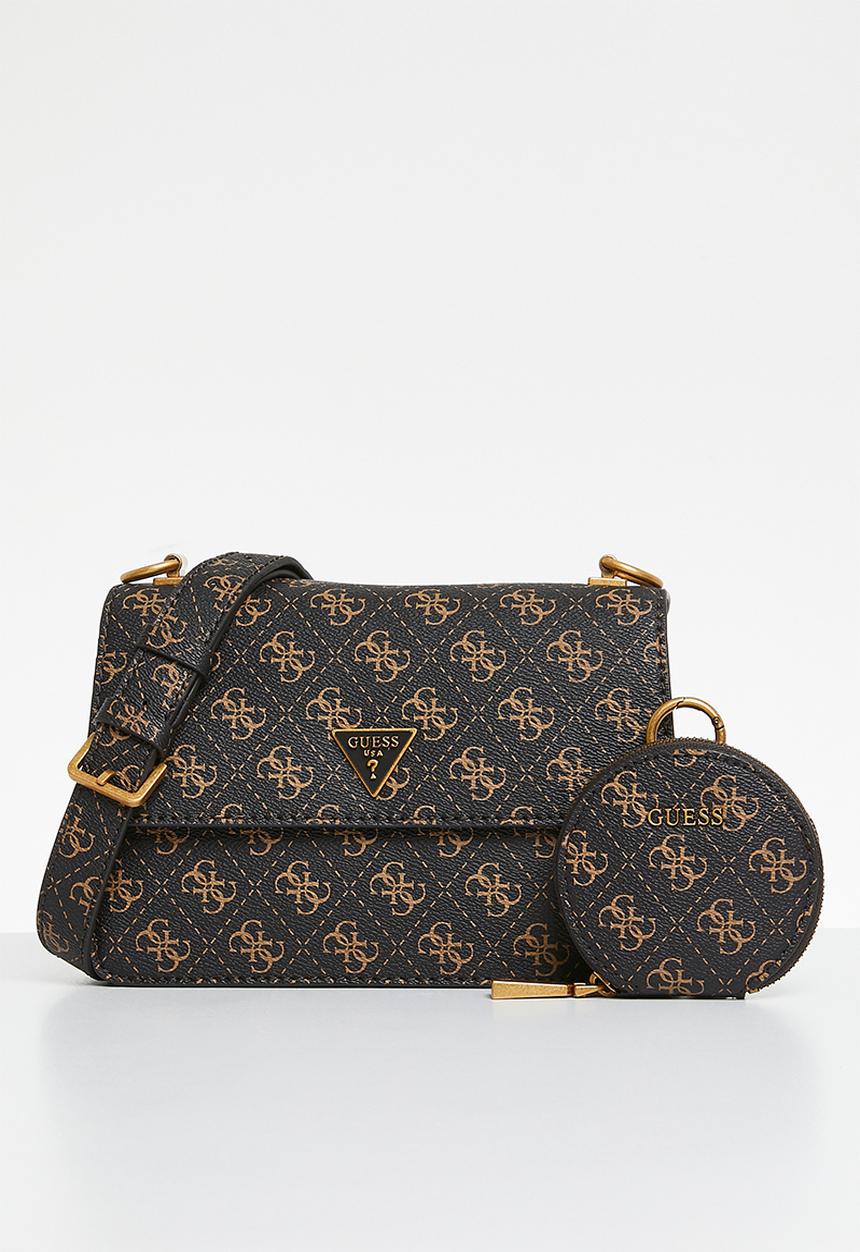 GUESS - Alexie crossbody flap-brown logo