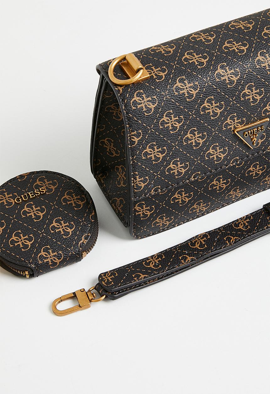 GUESS - Alexie crossbody flap-brown logo