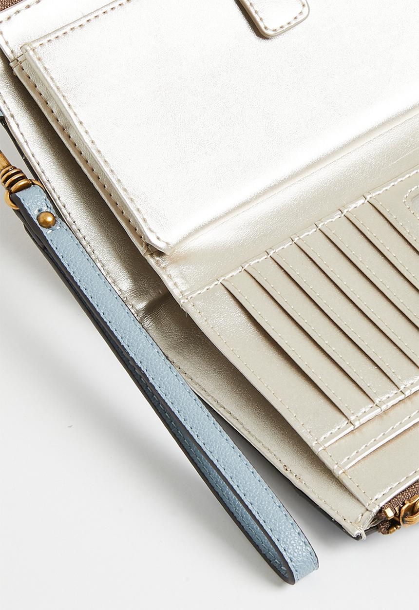 GUESS - Nell logo slg zip organiser bag - latte