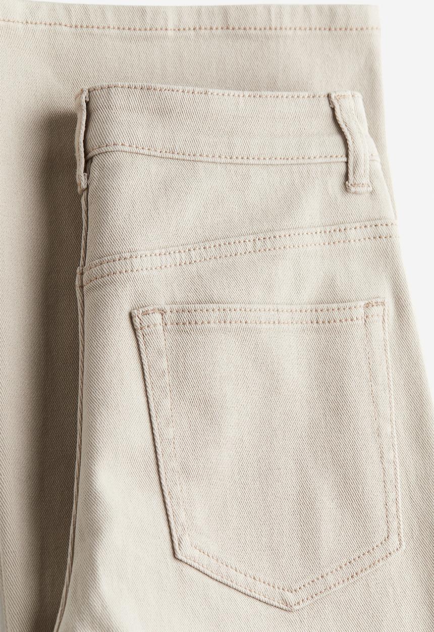 H&M - Wide twill trousers - light beige