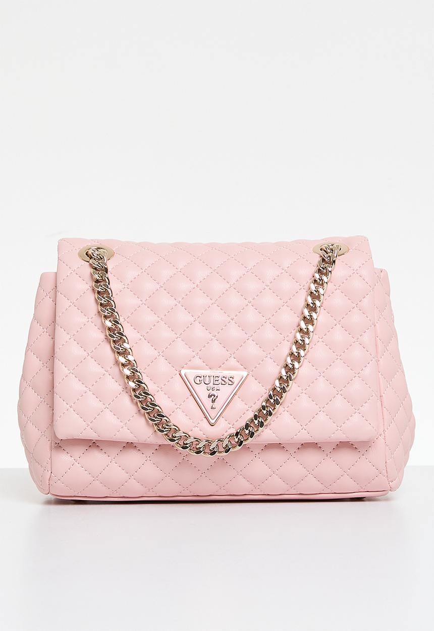 GUESS - Rianee quilt convertible crossbody flap bag- pink
