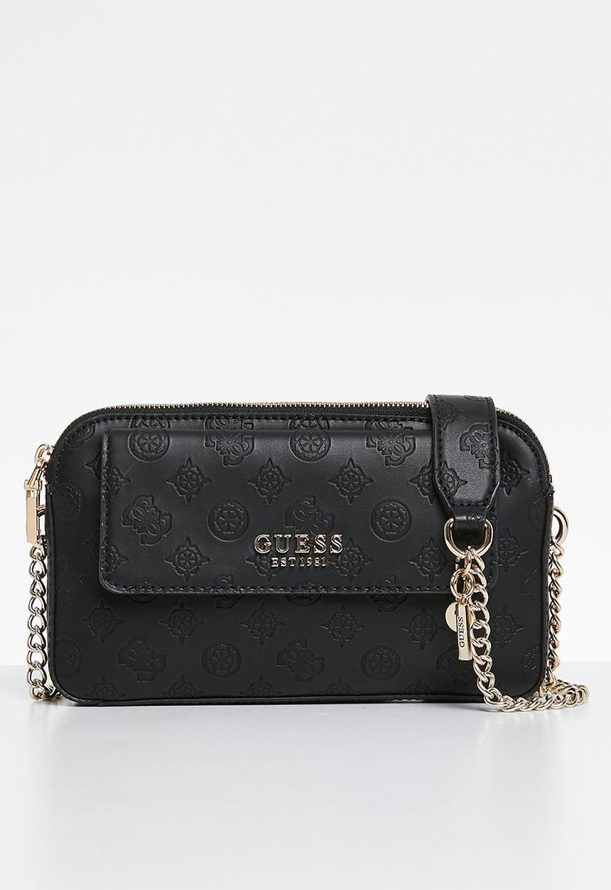 GUESS - Sirrah double zip crossbody bag-black logo