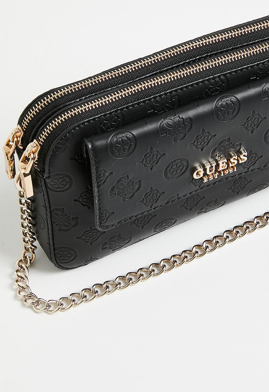 GUESS - Sirrah double zip crossbody bag-black logo