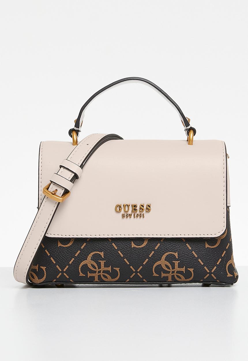 GUESS - Berta mini top handle flap bag - brown
