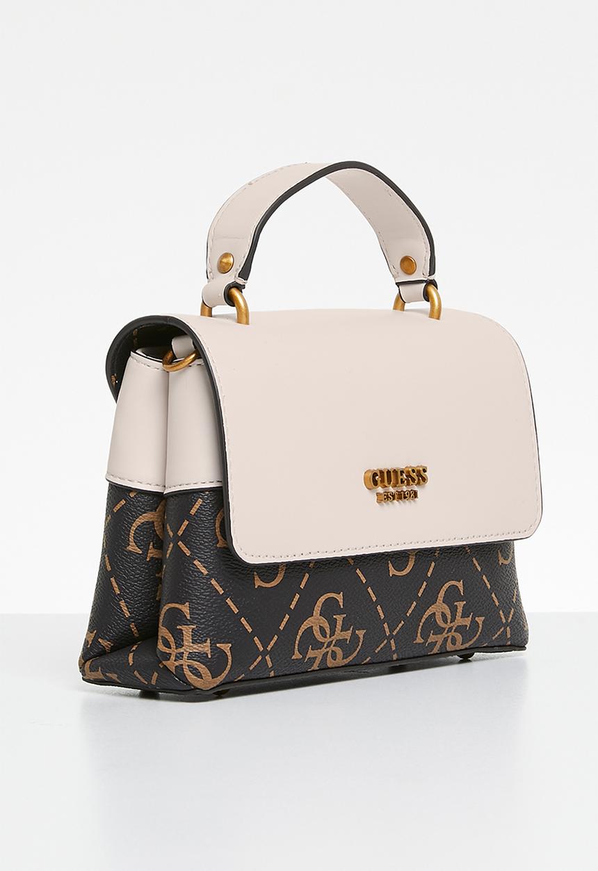 GUESS - Berta mini top handle flap bag - brown