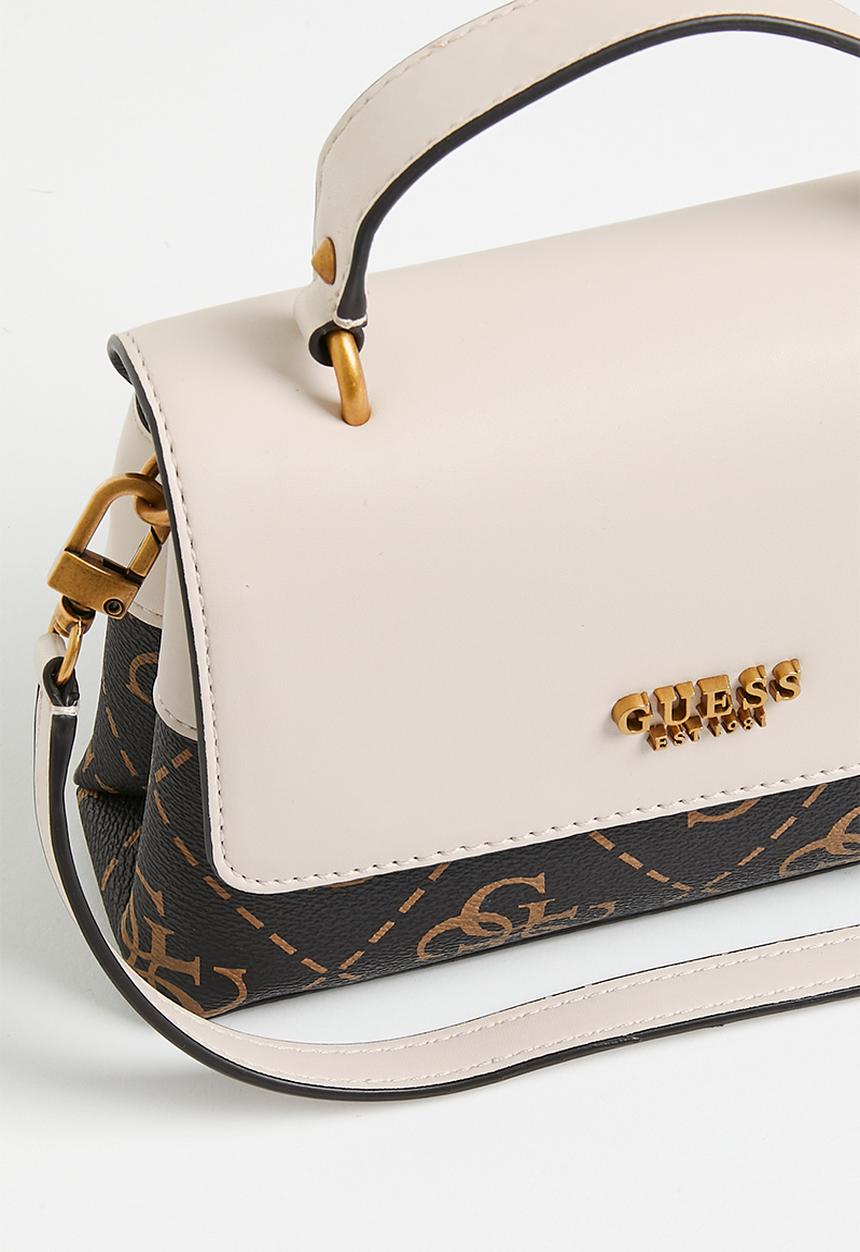 GUESS - Berta mini top handle flap bag - brown
