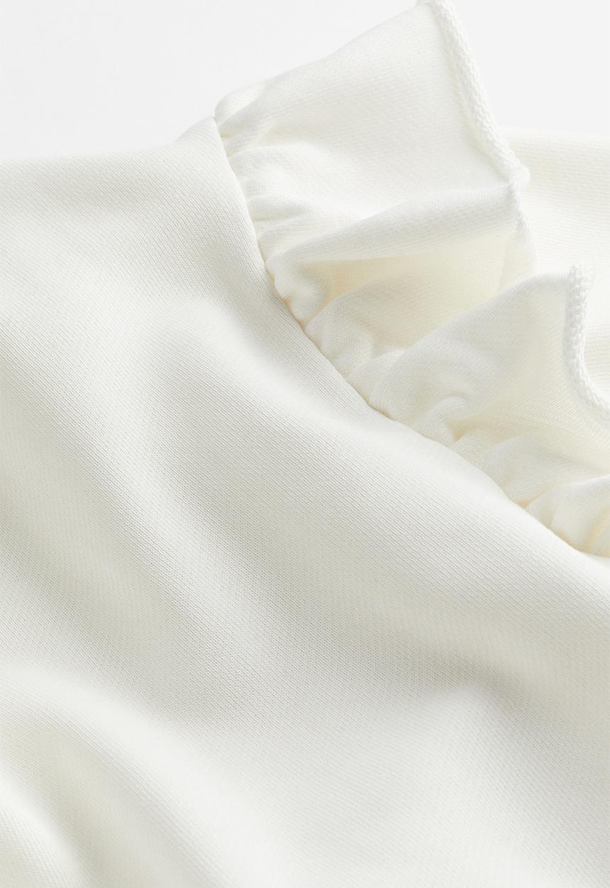 H&M - Oversized frill-trimmed sweatshirt - cream