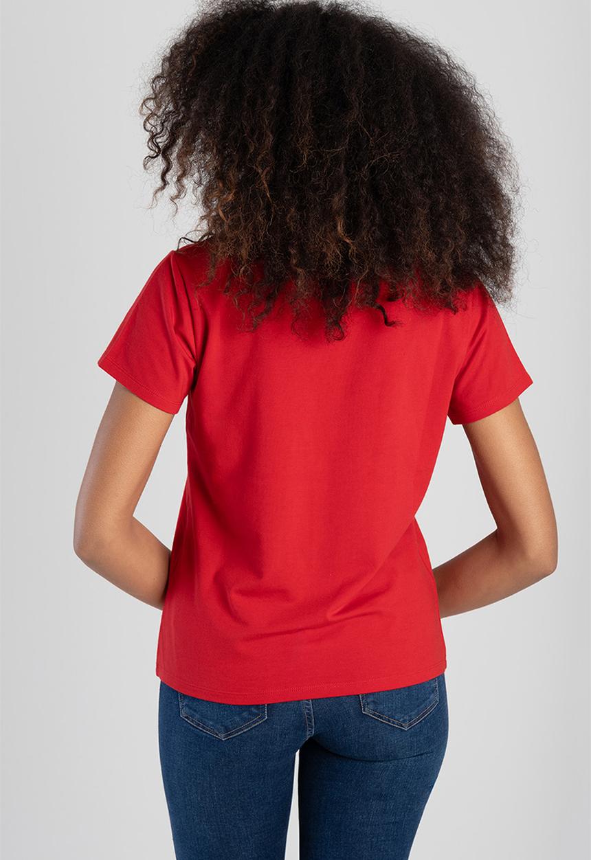 SISSY BOY - Lucille: Regular Fit Multi-Technique Logo Top - Red 
