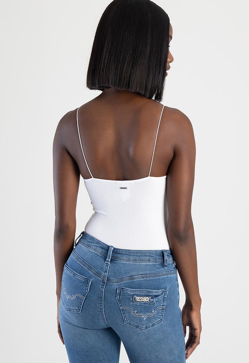 SISSY BOY - Blooming: Seamless Bodysuit With Trims - White